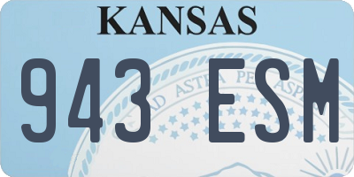 KS license plate 943ESM