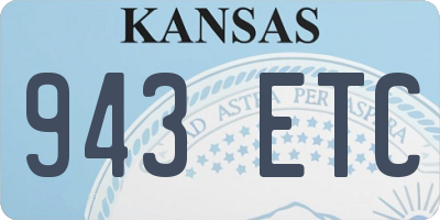 KS license plate 943ETC