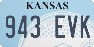KS license plate 943EVK