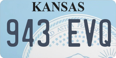 KS license plate 943EVQ