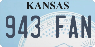 KS license plate 943FAN