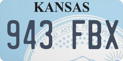 KS license plate 943FBX