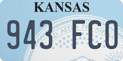 KS license plate 943FCO
