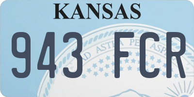 KS license plate 943FCR