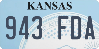 KS license plate 943FDA