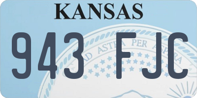 KS license plate 943FJC