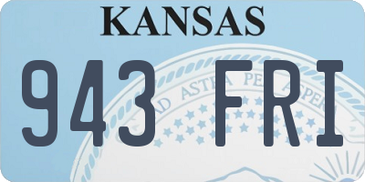KS license plate 943FRI