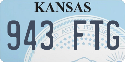KS license plate 943FTG