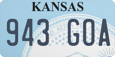 KS license plate 943GOA