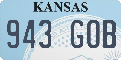 KS license plate 943GOB