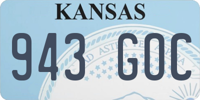 KS license plate 943GOC
