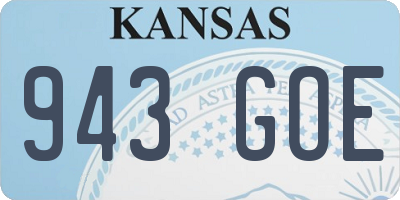 KS license plate 943GOE