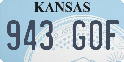 KS license plate 943GOF