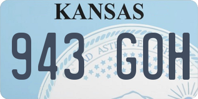 KS license plate 943GOH