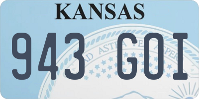 KS license plate 943GOI
