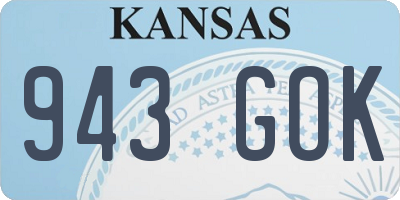 KS license plate 943GOK
