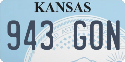 KS license plate 943GON