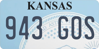 KS license plate 943GOS