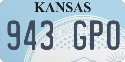 KS license plate 943GPO