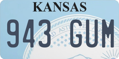 KS license plate 943GUM