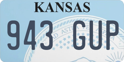 KS license plate 943GUP