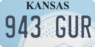 KS license plate 943GUR