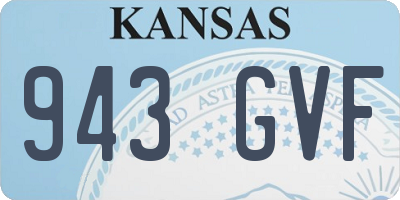 KS license plate 943GVF