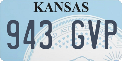 KS license plate 943GVP