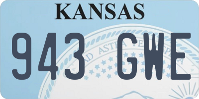 KS license plate 943GWE