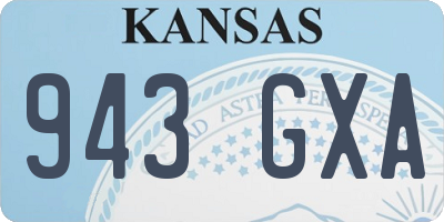 KS license plate 943GXA