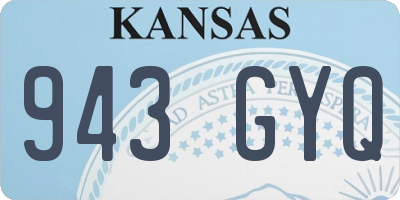 KS license plate 943GYQ
