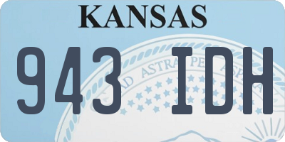KS license plate 943IDH
