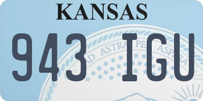 KS license plate 943IGU