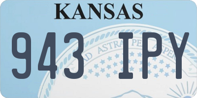 KS license plate 943IPY