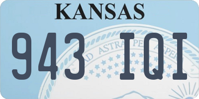 KS license plate 943IQI