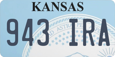 KS license plate 943IRA