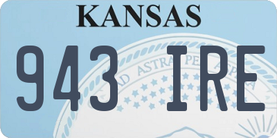 KS license plate 943IRE