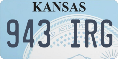 KS license plate 943IRG