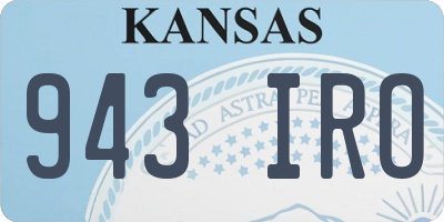 KS license plate 943IRO