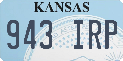 KS license plate 943IRP