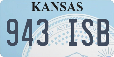 KS license plate 943ISB