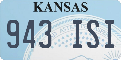KS license plate 943ISI