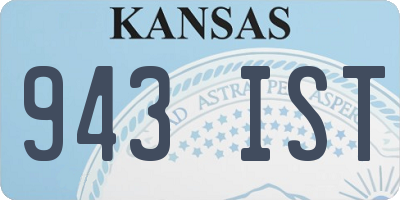 KS license plate 943IST