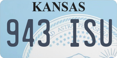 KS license plate 943ISU