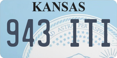 KS license plate 943ITI