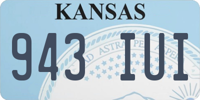 KS license plate 943IUI