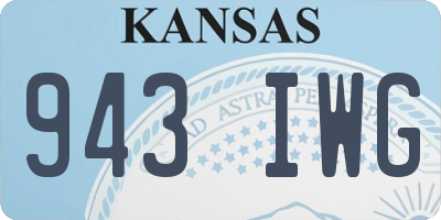 KS license plate 943IWG