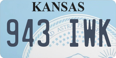 KS license plate 943IWK