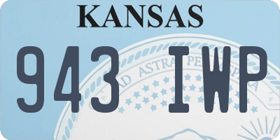 KS license plate 943IWP