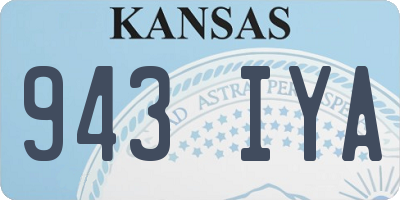 KS license plate 943IYA